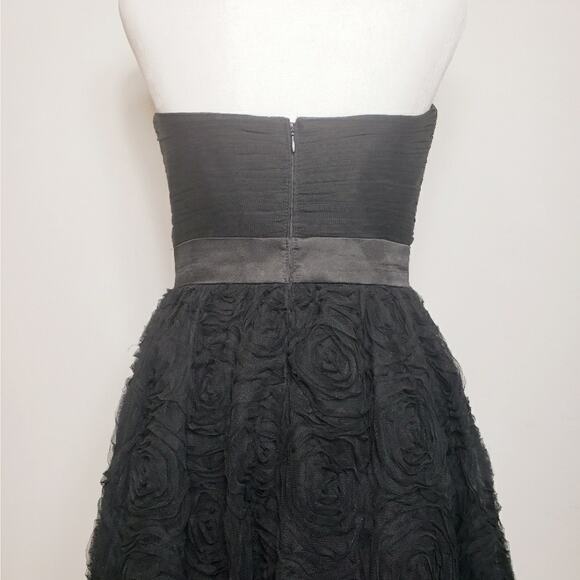 Adrianna Papell Black Tulle Strapless Evening Dress - Picture 2 of 5